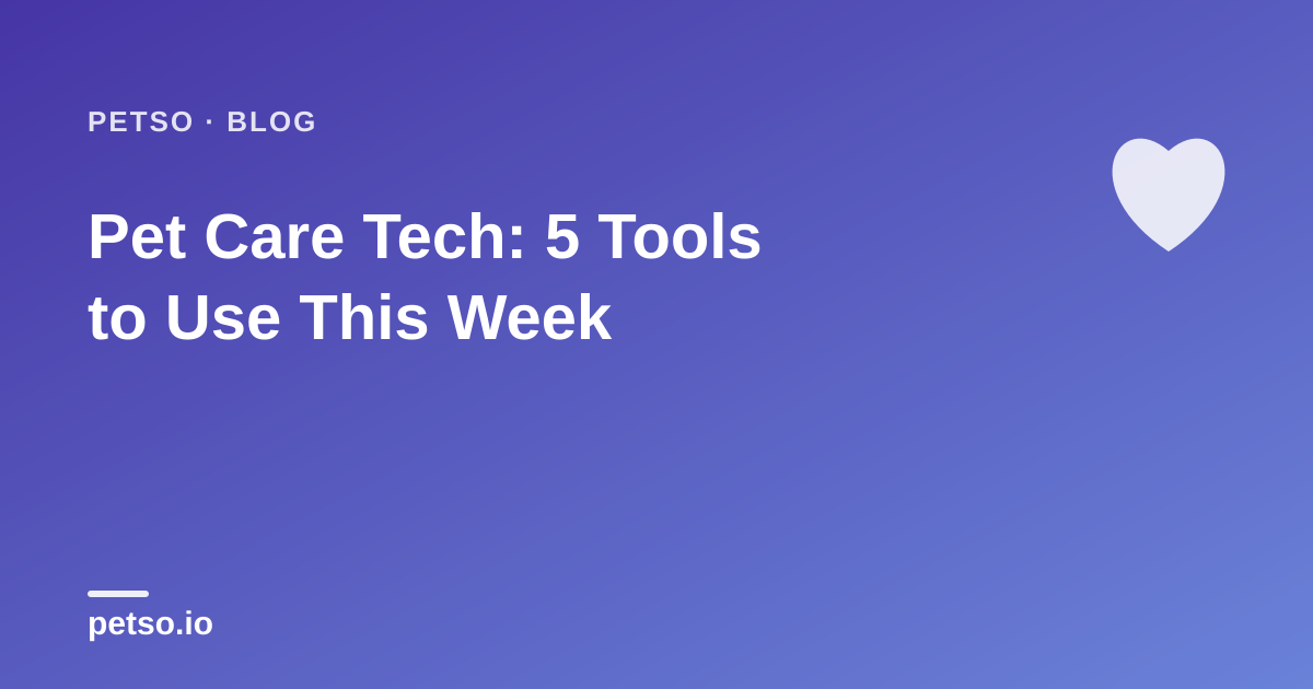 Pet Care Tech: 5 Tools to Use This Week
