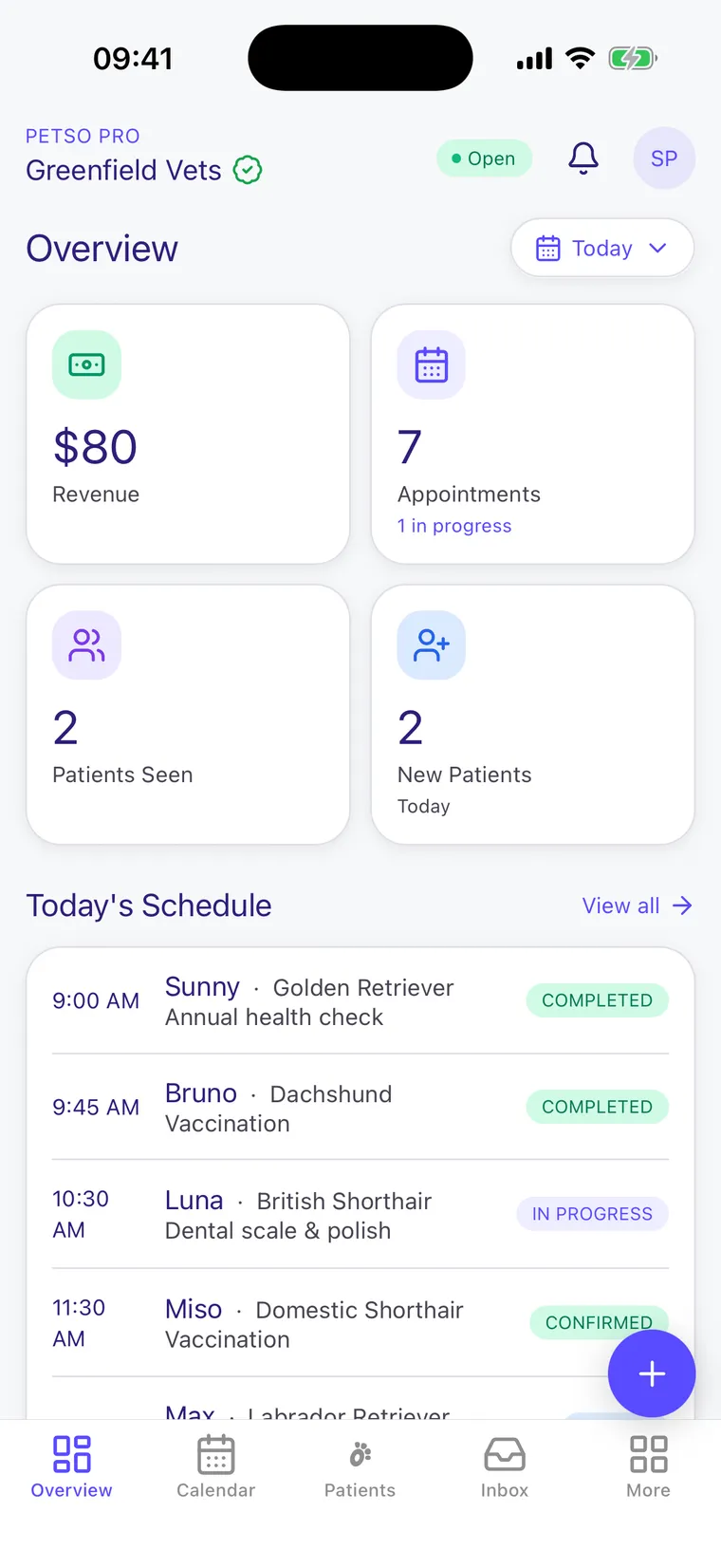 The Petso Pro dashboard on mobile